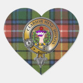Buchanan Tartan & Badge Hart Sticker (Voorkant)
