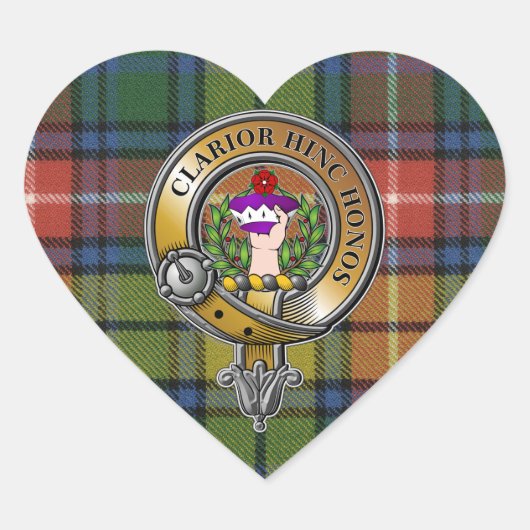 Buchanan Tartan & Badge Hart Sticker (Voorkant)