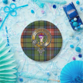 Buchanan Tartan & Badge Papieren Bordje (Feest)