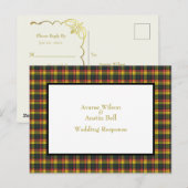 Buchanan Tartan Huwelijksreactie Briefkaart (Voorkant / Achterkant)