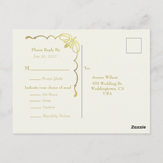 Buchanan Tartan Huwelijksreactie Briefkaart (Achterkant)