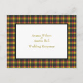 Buchanan Tartan Huwelijksreactie Briefkaart (Voorkant)
