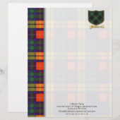 Buchanan tartan-ontwerppapier briefhoofd (Voorkant / Achterkant)
