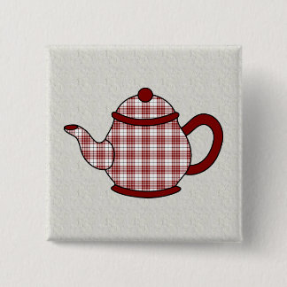 Buchanan Tartan Pset Teapot Vierkante Button 5,1 Cm