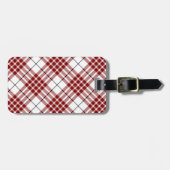 Buchanan tartan red white plaid bagagelabel (Voorkant horizontaal)
