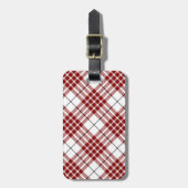 Buchanan tartan red white plaid bagagelabel (Voorkant verticaal)