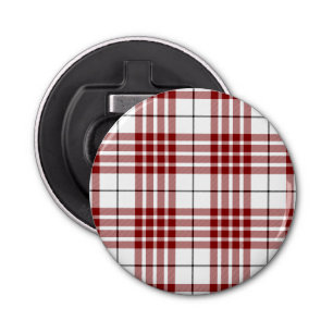 Buchanan tartan red white plaid button flesopener