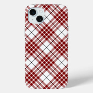 Buchanan tartan red white plaid iPhone 15 mini hoesje