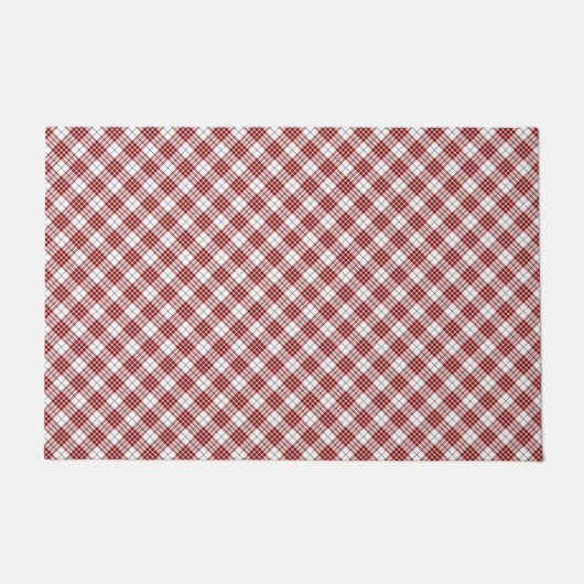 Buchanan tartan red white plaid deurmat (Voorkant)