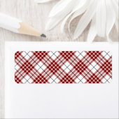Buchanan tartan red white plaid etiket (Insitu)