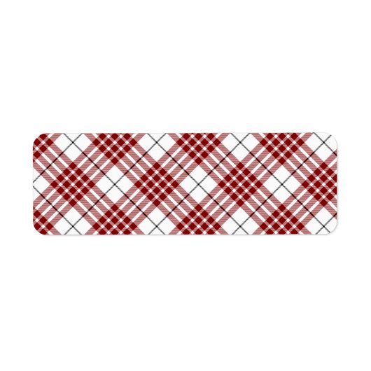 Buchanan tartan red white plaid etiket (Voorkant)