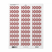 Buchanan tartan red white plaid etiket (Full Sheet)