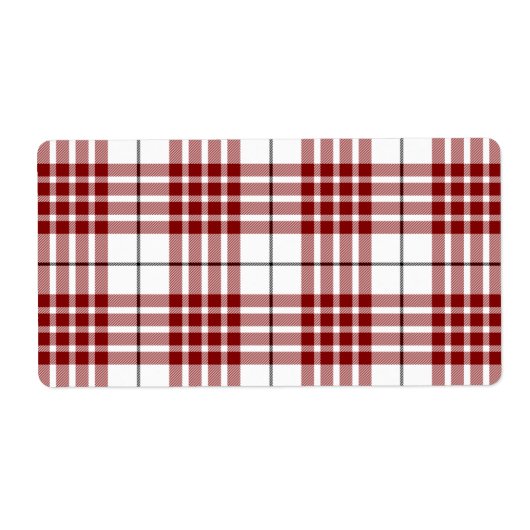 Buchanan tartan red white plaid etiket (Voorkant)