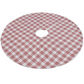 Buchanan tartan red white plaid fleece kerstboom rok (Gekanteld)