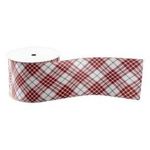 Buchanan tartan red white plaid grosgrain lint