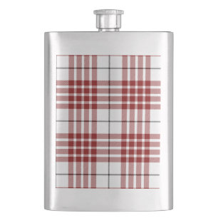 Buchanan tartan red white plaid heupfles