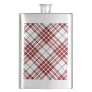Buchanan tartan red white plaid heupfles