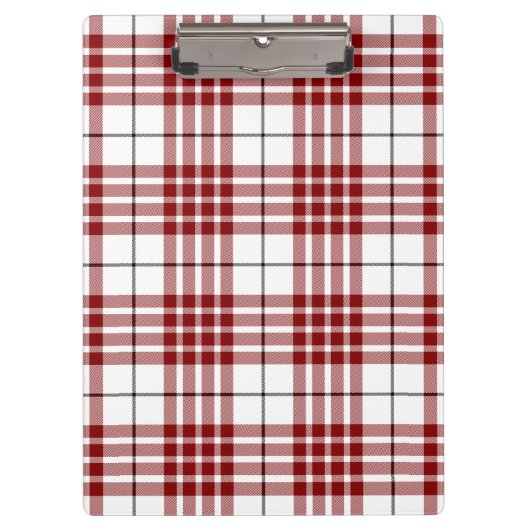 Buchanan tartan red white plaid klembord (Voorkant)