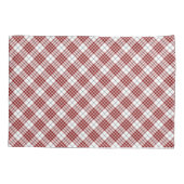 Buchanan tartan red white plaid kussensloop (Achterkant-Links)