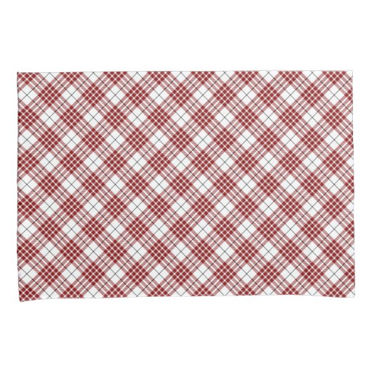 Buchanan tartan red white plaid kussensloop (Voorkant-Rechts)