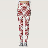 Buchanan tartan red white plaid leggings (Voorkant)