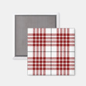 Buchanan tartan red white plaid magneet (Voorkant / Achterkant)
