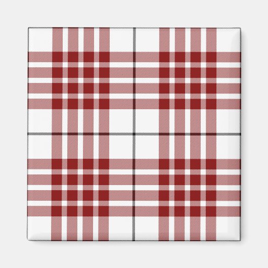 Buchanan tartan red white plaid magneet (Voorkant)