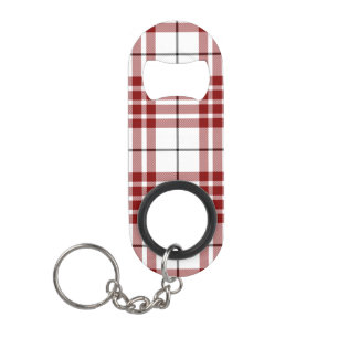 Buchanan tartan red white plaid mini flessenopener