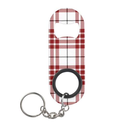 Buchanan tartan red white plaid mini flessenopener (Voorkant)