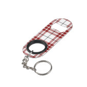 Buchanan tartan red white plaid mini flessenopener (Achterkant Gekanteld)