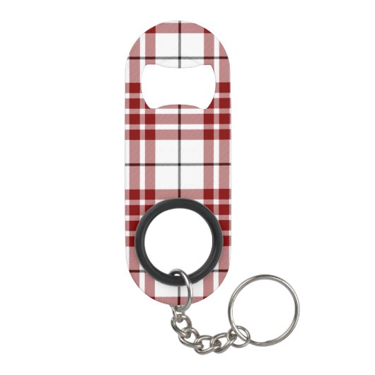 Buchanan tartan red white plaid mini flessenopener (Achterkant)