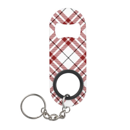 Buchanan tartan red white plaid mini flessenopener (Voorkant)