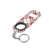 Buchanan tartan red white plaid mini flessenopener (Achterkant Gekanteld)