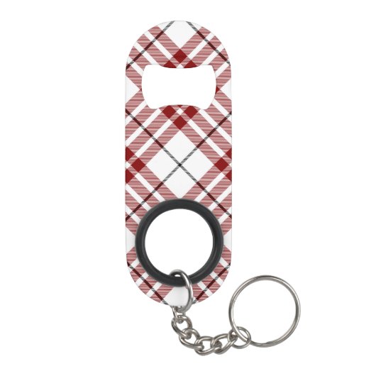 Buchanan tartan red white plaid mini flessenopener (Achterkant)