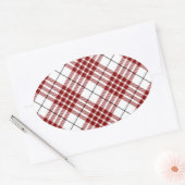 Buchanan tartan red white plaid ovale sticker (Envelop)
