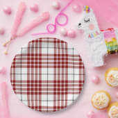 Buchanan tartan red white plaid papieren bordje (Feest)