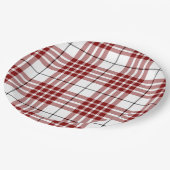 Buchanan tartan red white plaid papieren bordje (Gekanteld)
