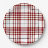 Buchanan tartan red white plaid papieren bordje (Voorkant)