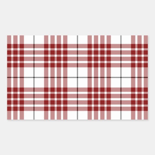 Buchanan tartan red white plaid rechthoekige sticker (Voorkant)