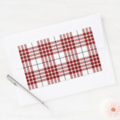 Buchanan tartan red white plaid rechthoekige sticker (Envelop)