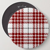 Buchanan tartan red white plaid ronde button 6,0 cm (Voorkant /achterkant)
