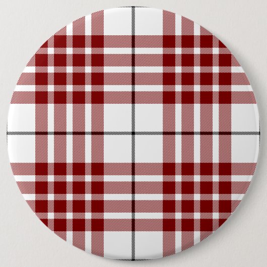 Buchanan tartan red white plaid ronde button 6,0 cm (Voorkant)