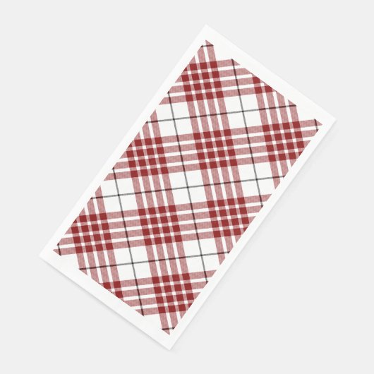 Buchanan tartan red white plaid servet (Hoek)