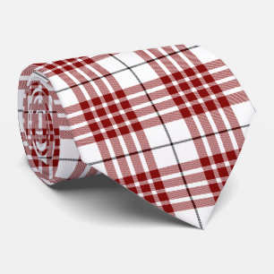 Buchanan tartan red white plaid stropdas