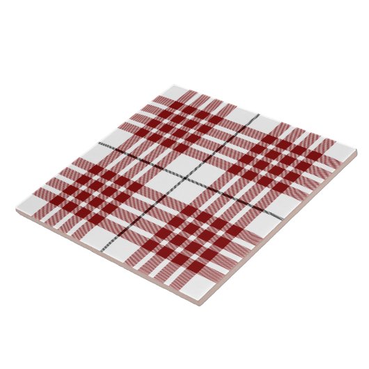 Buchanan tartan red white plaid tegeltje (Zijkant)