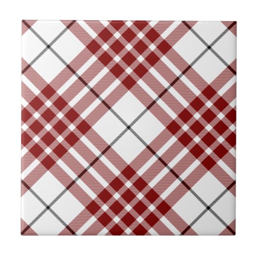 Buchanan tartan red white plaid tegeltje (Voorkant)