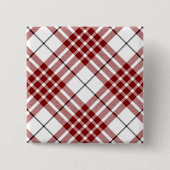 Buchanan tartan red white plaid vierkante button 5,1 cm (Voorkant)