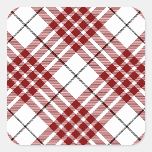 Buchanan tartan red white plaid vierkante sticker (Voorkant)