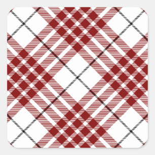 Buchanan tartan red white plaid vierkante sticker