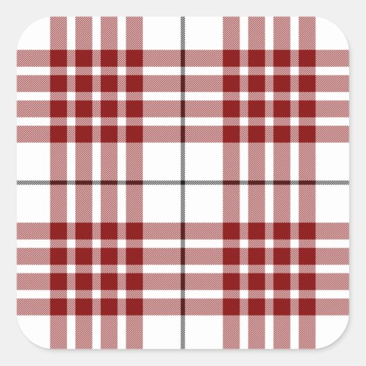 Buchanan tartan red white plaid vierkante sticker (Voorkant)